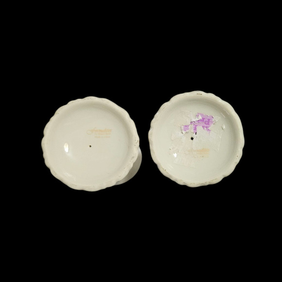 Formalities by Baum Bros Rose Floral Candlestick Holders Pair Gold Trim - Picture 6 of 6